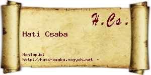Hati Csaba névjegykártya